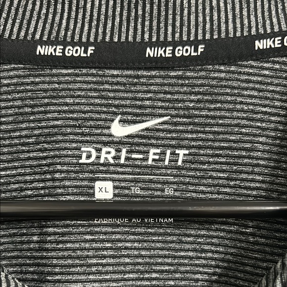 Nike Dri Fit Golf Shirt black stripe P to P 24 in L 31 in excellent cond XL - Picture 2 of 5